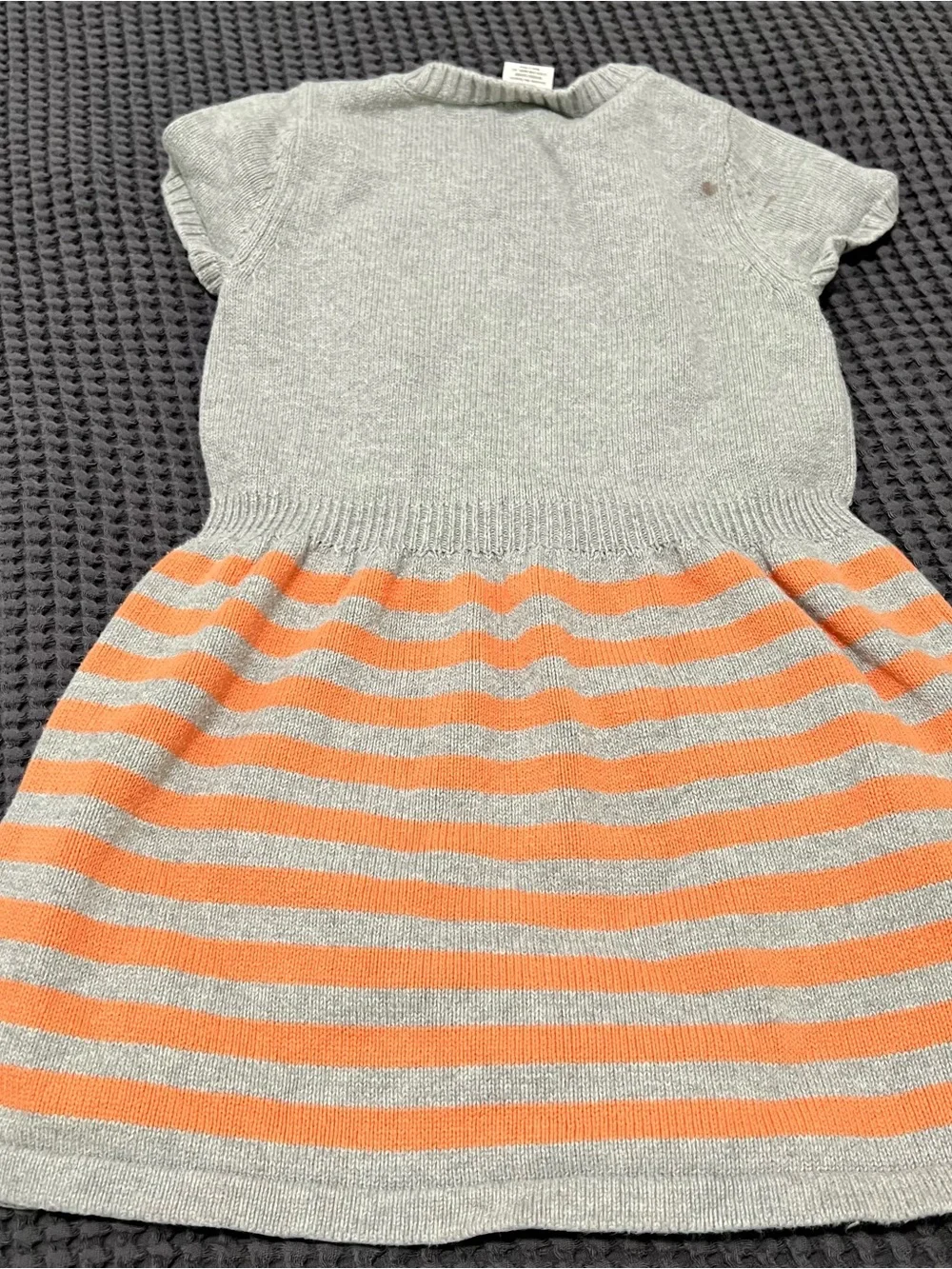 Gymboree Cotton Gray & Orange Pumpkin Knit Dress Size 6